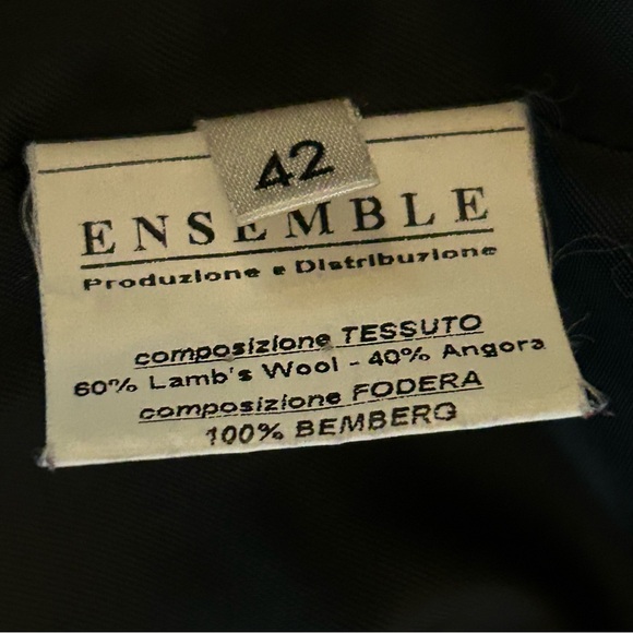 Camalgori Angora Wool black winter coat made in Italy size M classic winter - Picture 7 of 12